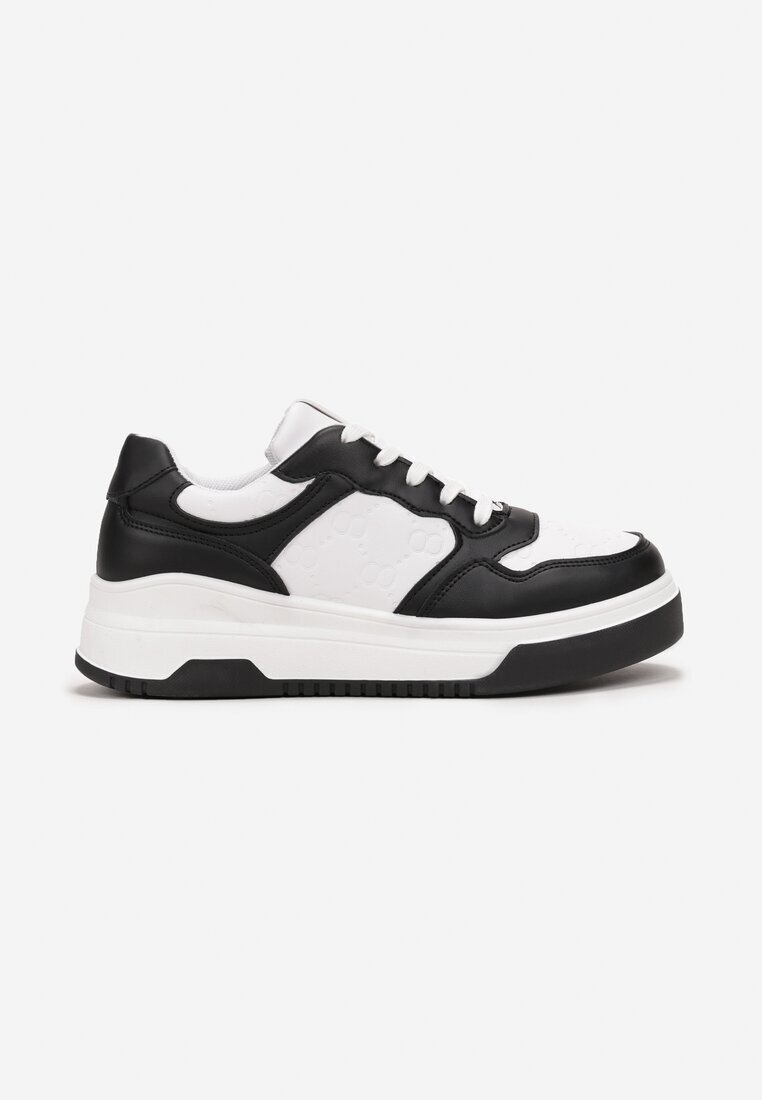 Sneakers Negri-Albi Cu șireturi Cu talpă groasă Ainne
