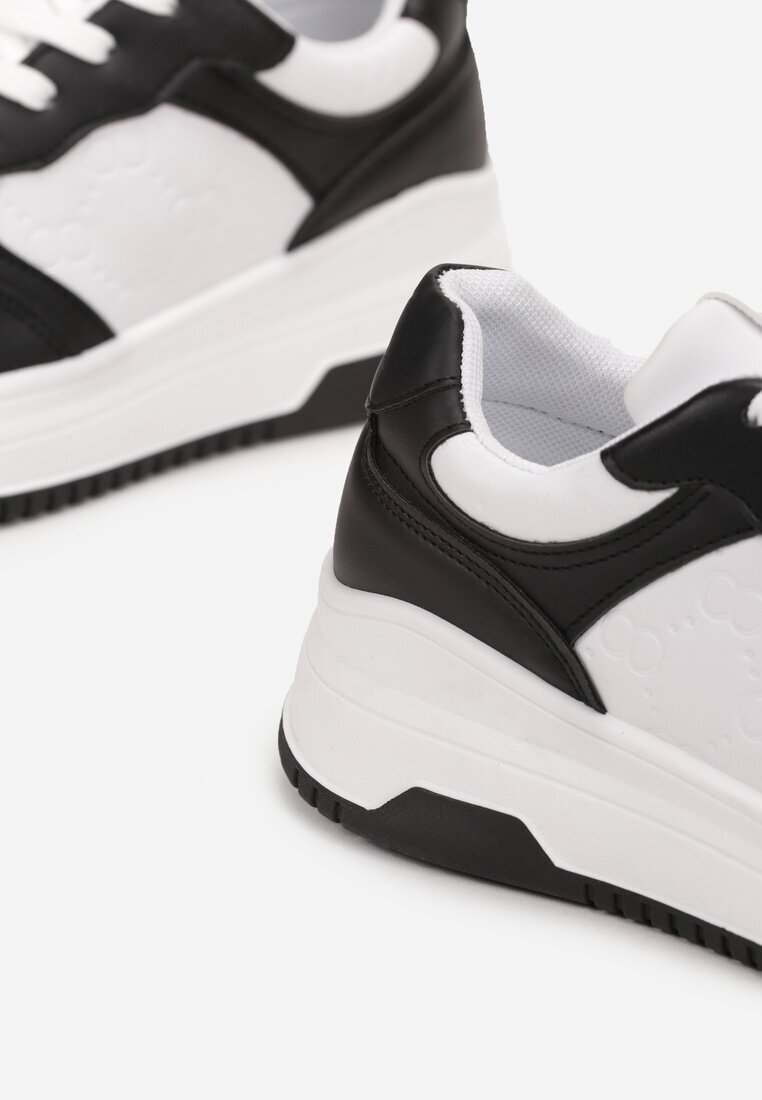  Sneakers Negri-Albi Cu șireturi Cu talpă groasă Ainne