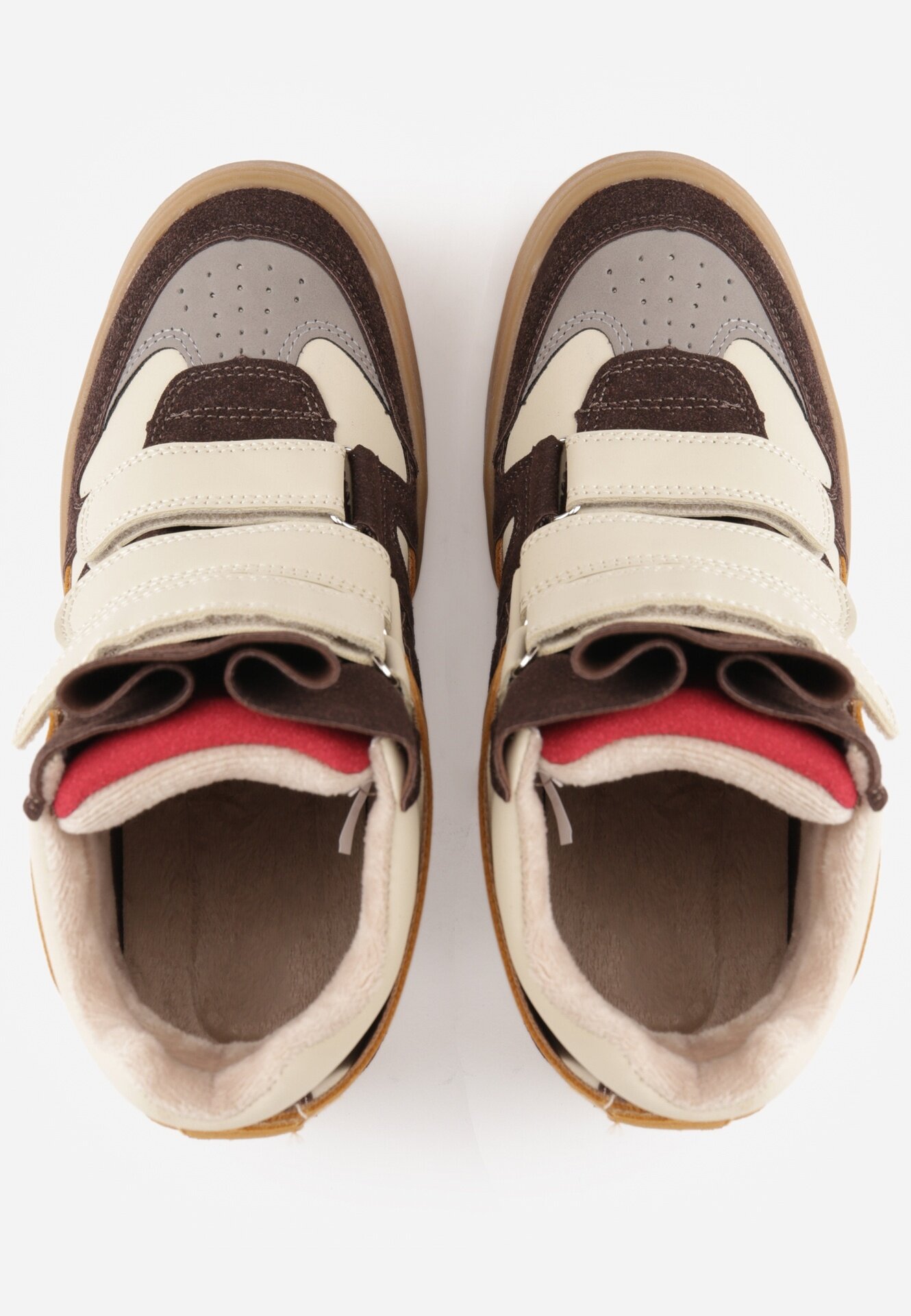 Sneakers Y2K pe platformă cu căptușeală și benzi cu scai Aitia Bej