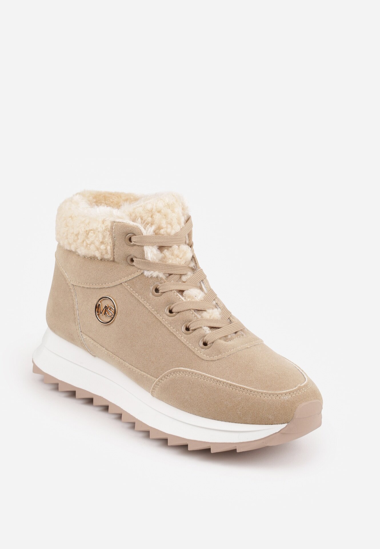  Sneakerși Bej închis De iarnă cu blană artificială Turelia