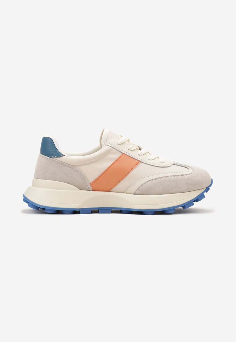  Sneakersi Portocalii din Piele Naturală Decorați cu Inserții din Ecosemis Xanthipe