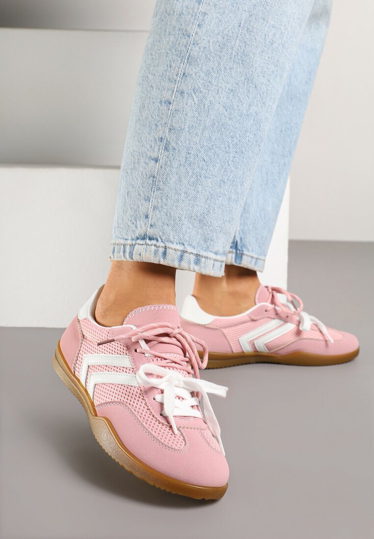  Sneakerși Roz stil teniși Decorați cu model geometric Teloriella