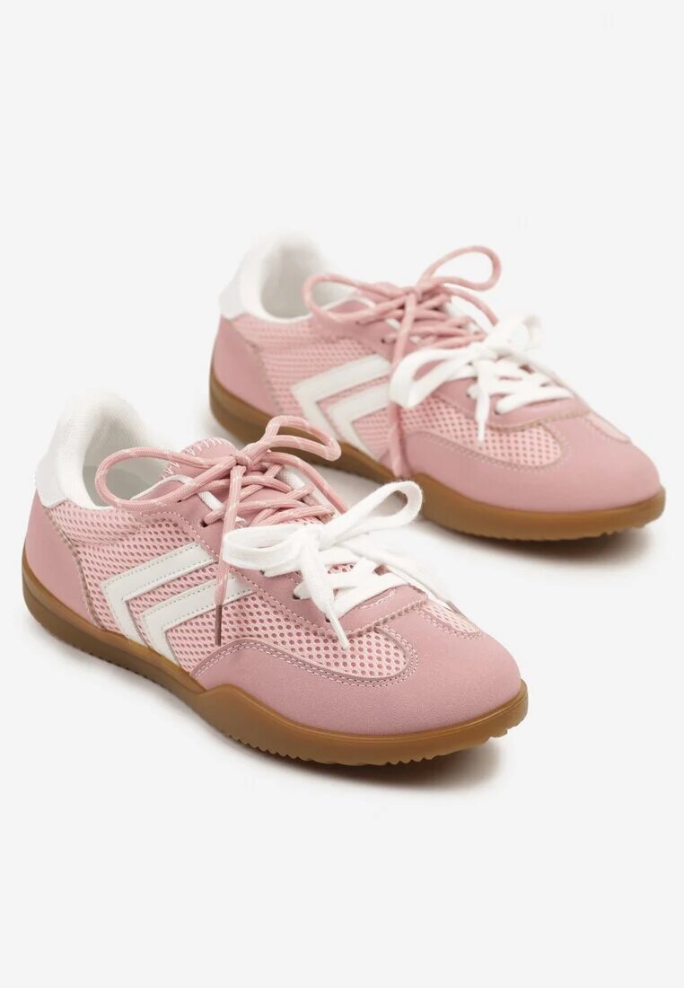  Sneakerși Roz stil teniși Decorați cu model geometric Teloriella