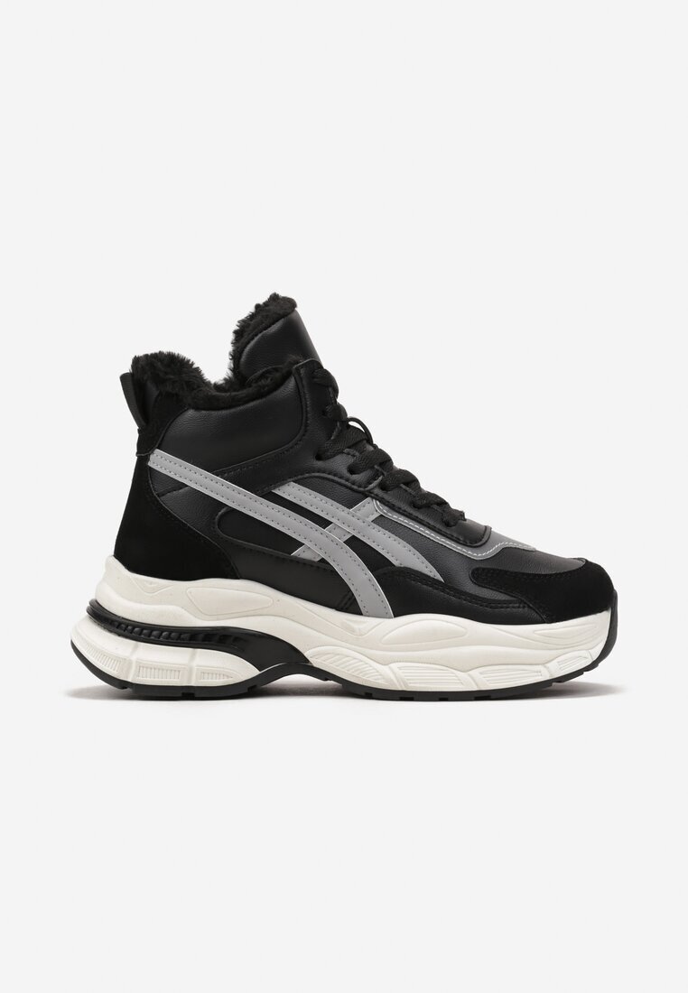  Sneakersy Negre peste gleznă cu talpă groasă Luntris