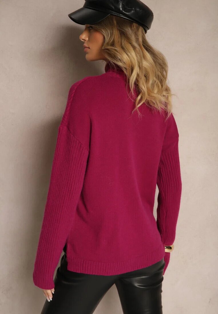 sophyline Guler casual violet cu vâscoză cu o croială mai scurtă la spate Nialireth