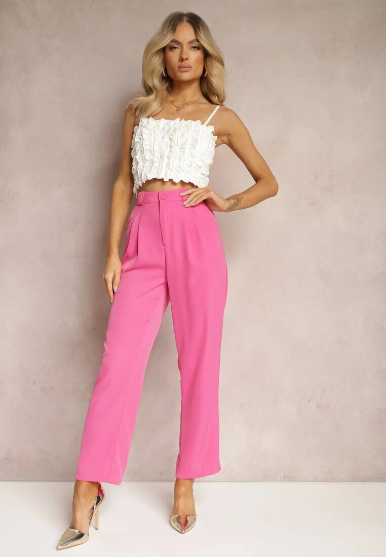 sophyline Pantaloni Fucsia Elegante cu fermoar Andantino