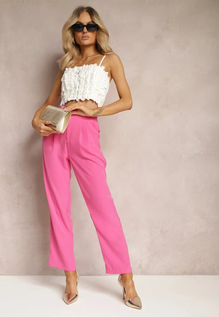 sophyline Pantaloni Fucsia Elegante cu fermoar Andantino