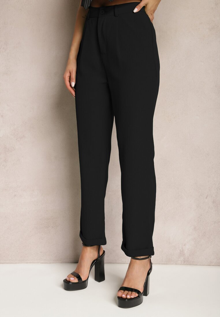 sophyline Pantaloni Negri Clasici High Waist Cu fermoar Xalona