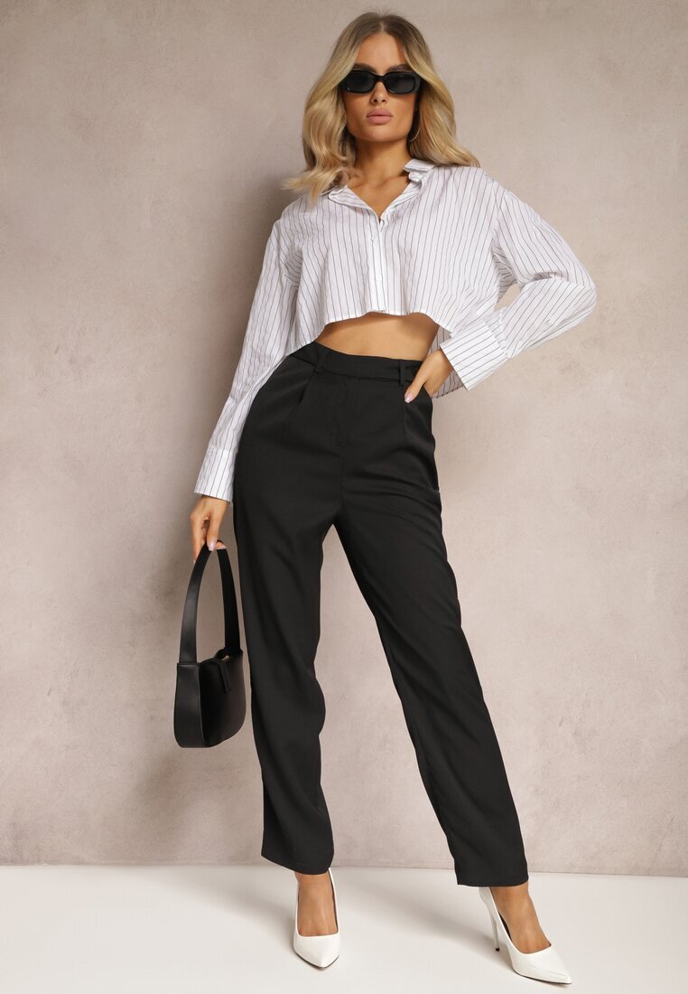 sophyline paris Pantaloni Negri cu Fason Clasic cu Buzunare Dracaisa