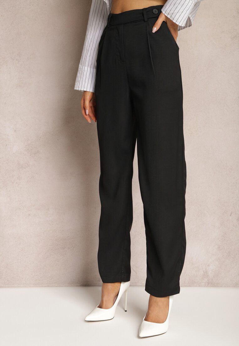sophyline paris Pantaloni Negri cu Fason Clasic cu Buzunare Dracaisa
