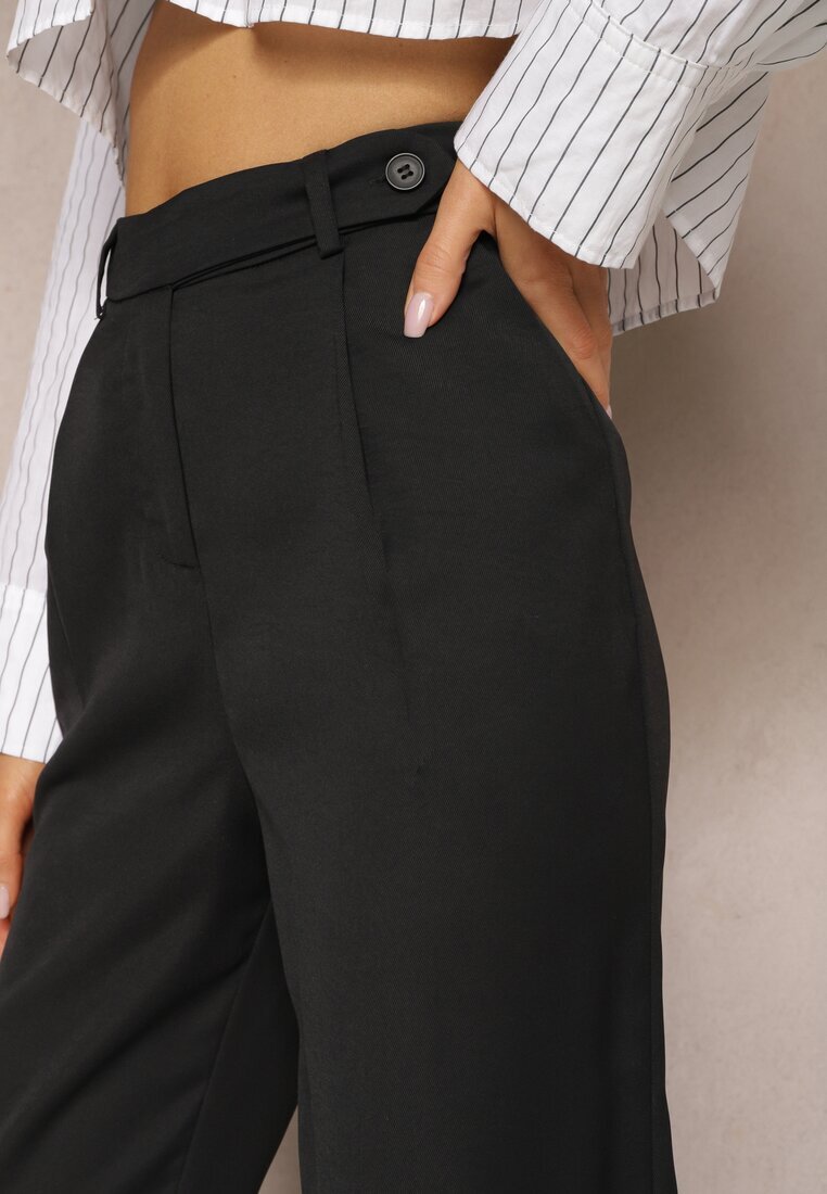 sophyline paris Pantaloni Negri cu Fason Clasic cu Buzunare Dracaisa