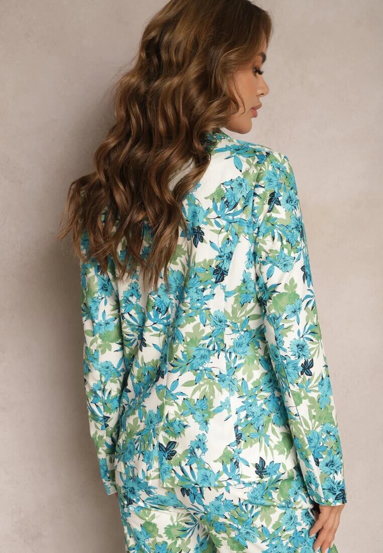 sophyline Sacou la un rând floral Albastru-Alb Wastaria