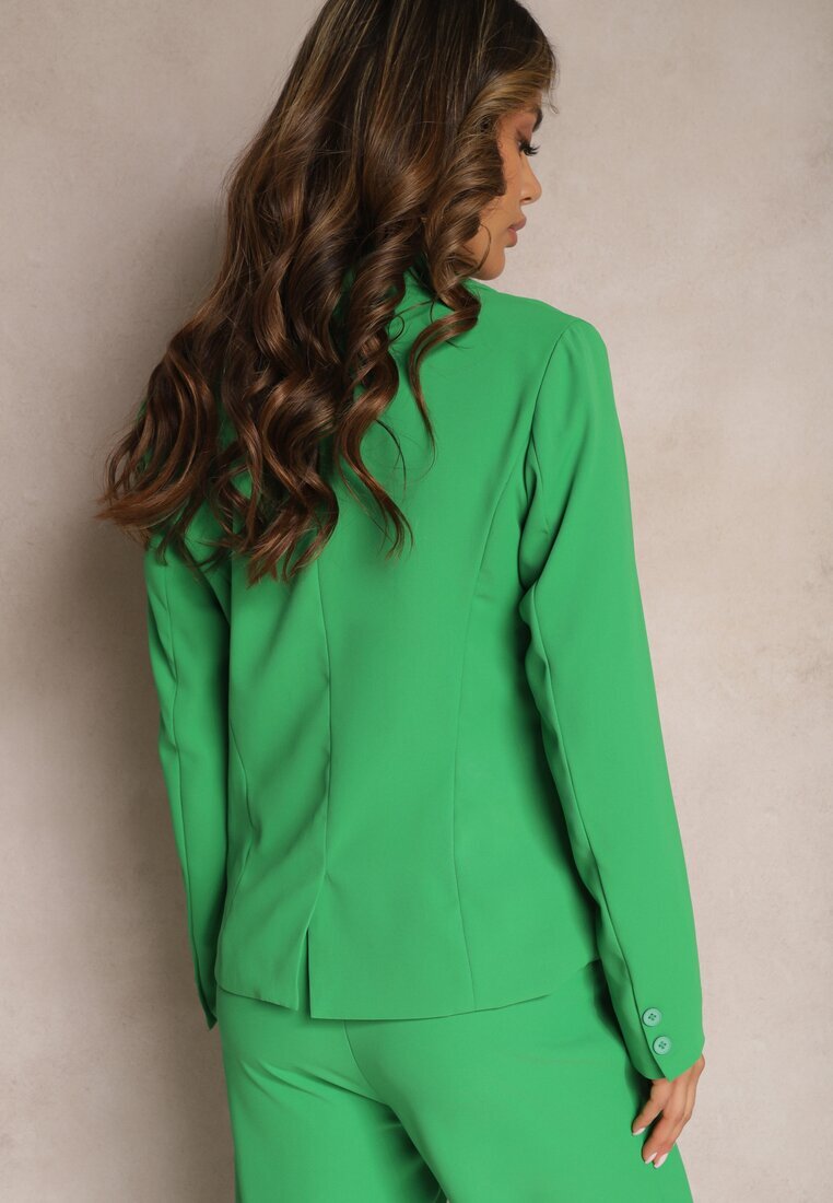 sophyline Sacou Verde cu Croi Clasic cu un Nasture Pevira