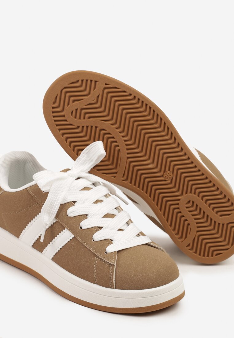 sport Sneakers Bej închis Decorați cu Motiv de Dungi Flortewi