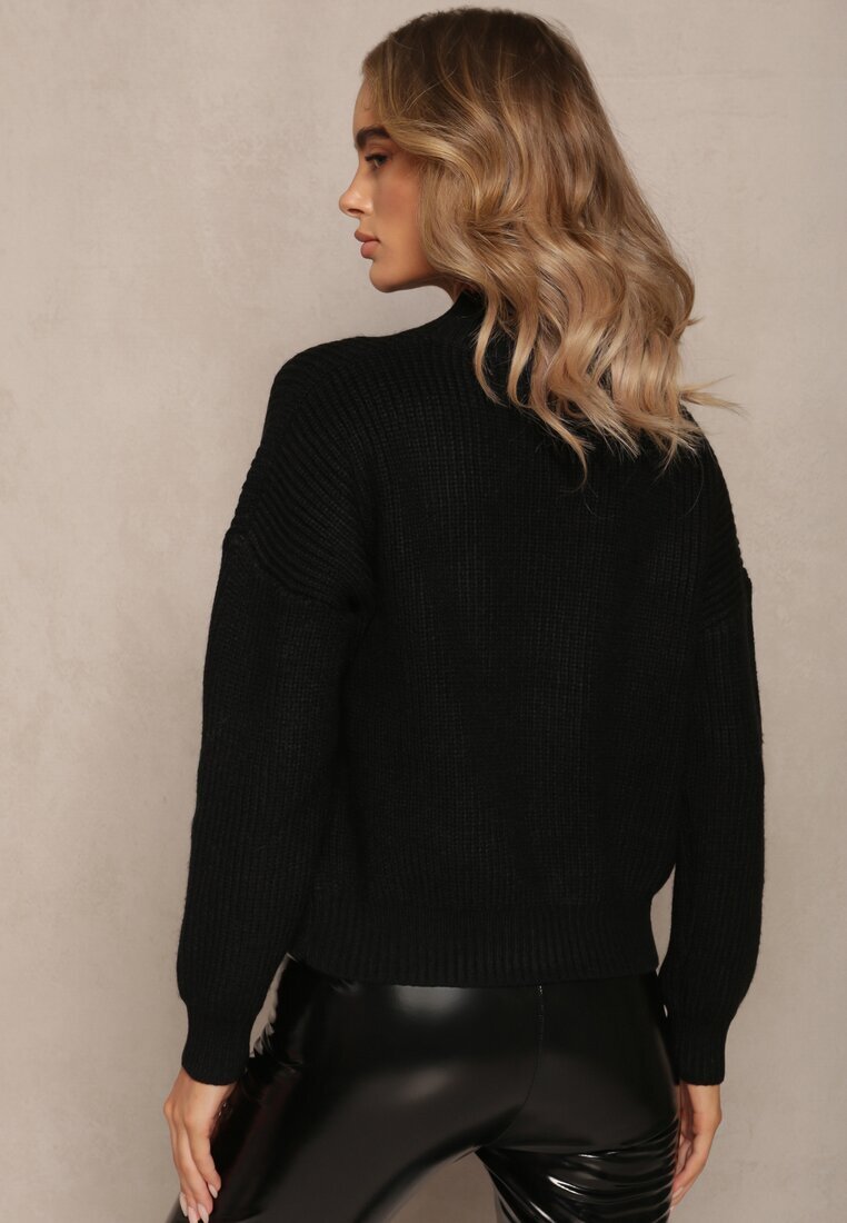 studio eleven Pulover Negru Golf din tricot striat Ervanna