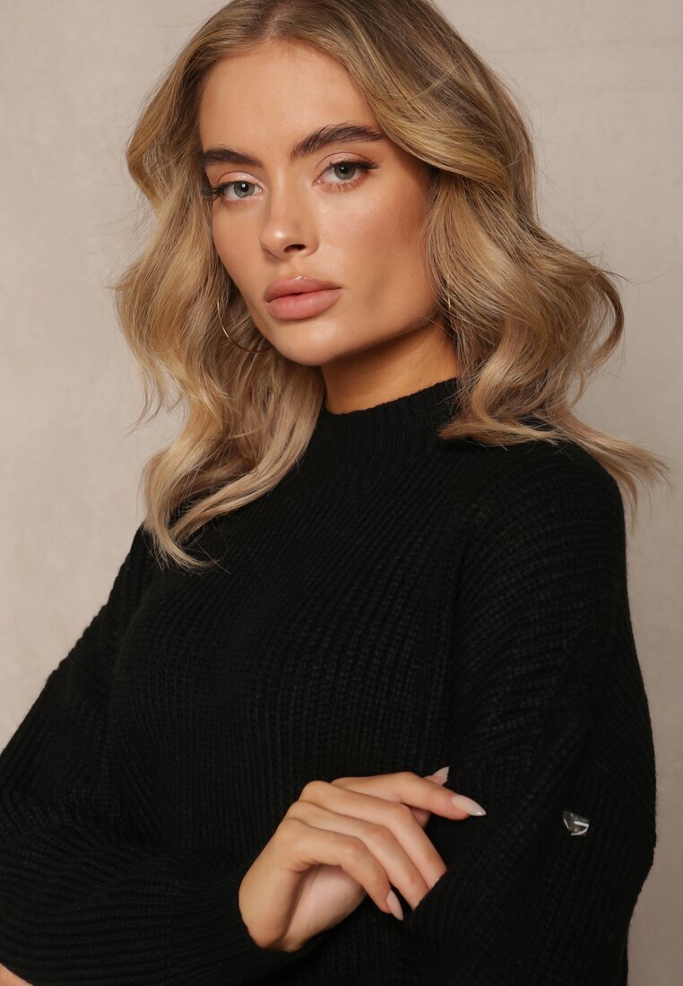 studio eleven Pulover Negru Golf din tricot striat Ervanna