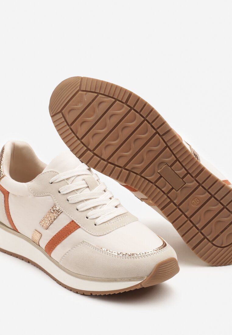 super mode Adidași bej cu model metalic Alusa