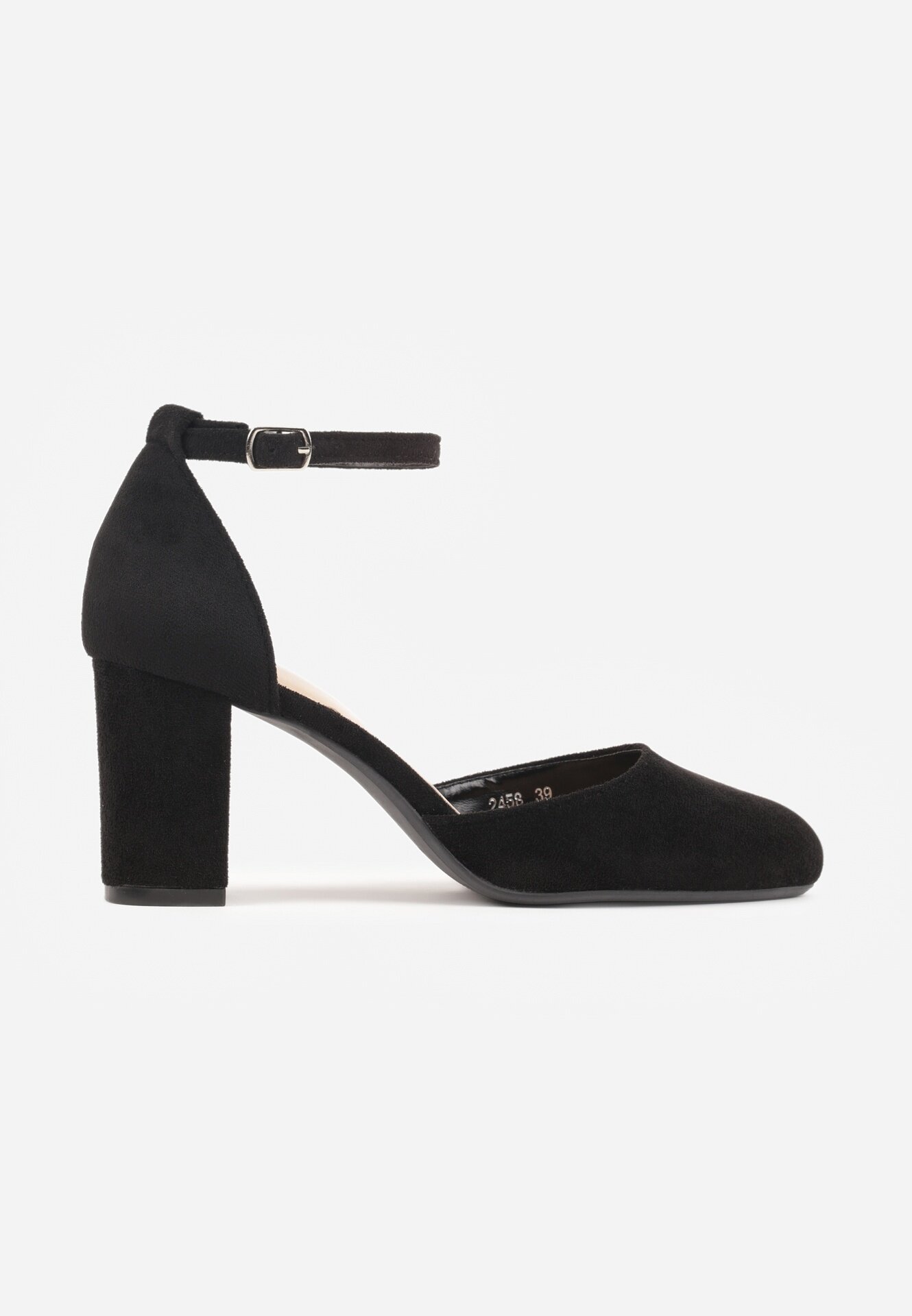 super mode Pantofi stiletto Negre cu toc cu baretă în jurul gleznei Erelina