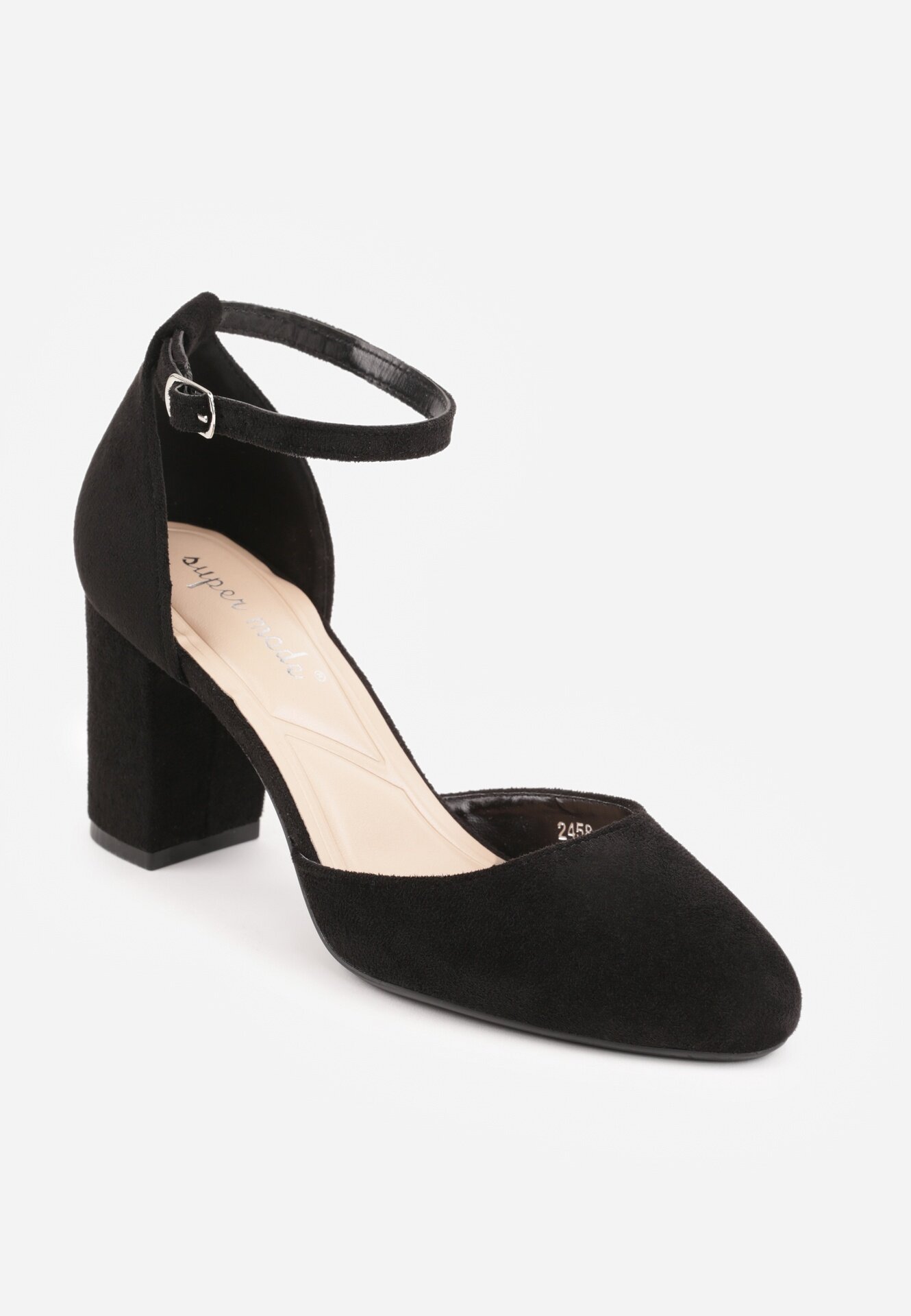 super mode Pantofi stiletto Negre cu toc cu baretă în jurul gleznei Erelina