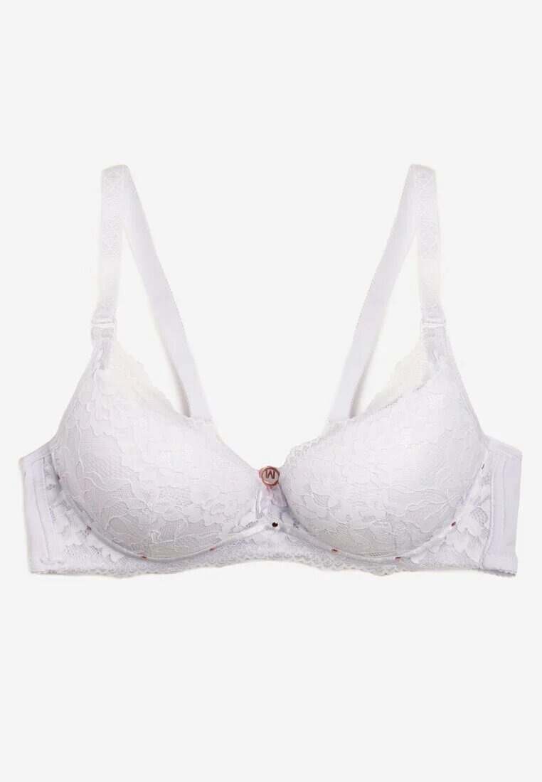  Sutien Alb cu Dantelă și Funcție Push Up Wifia