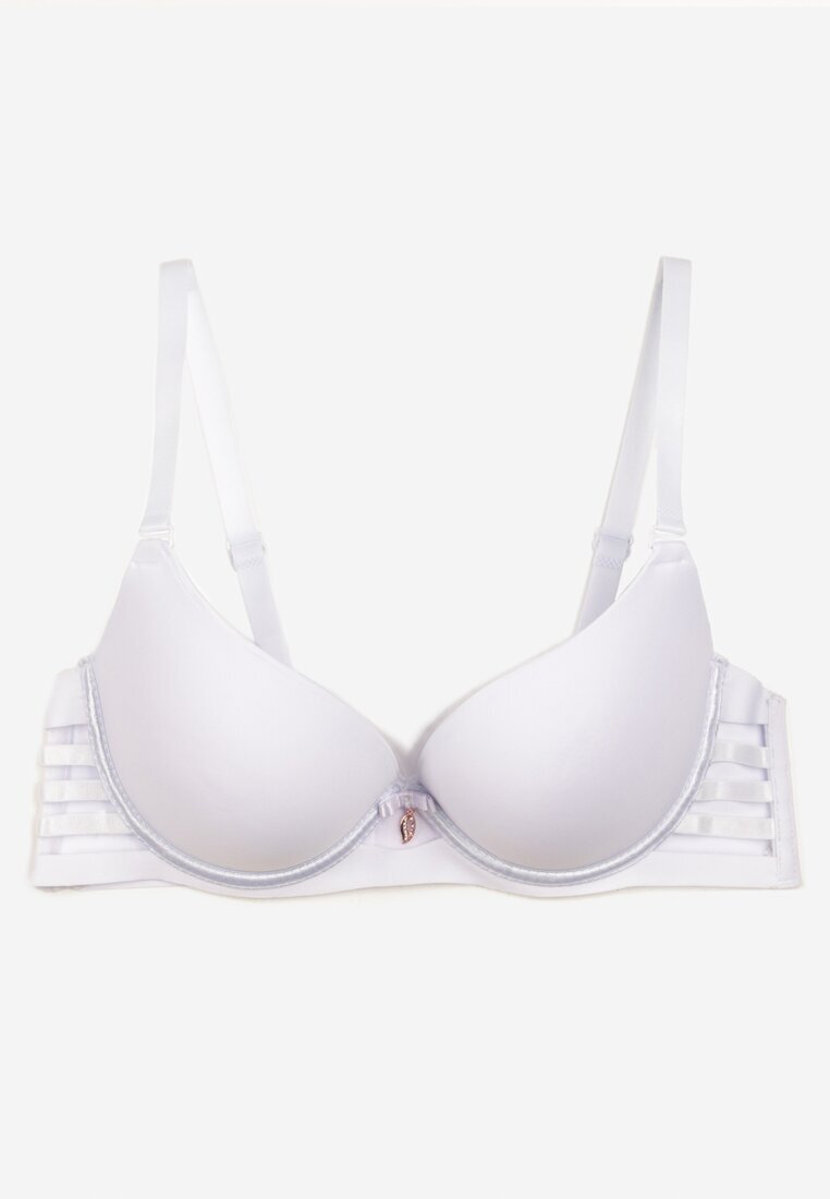  Sutien Alb Decorat cu Decupaje cu Efect Push-Up Violetsun