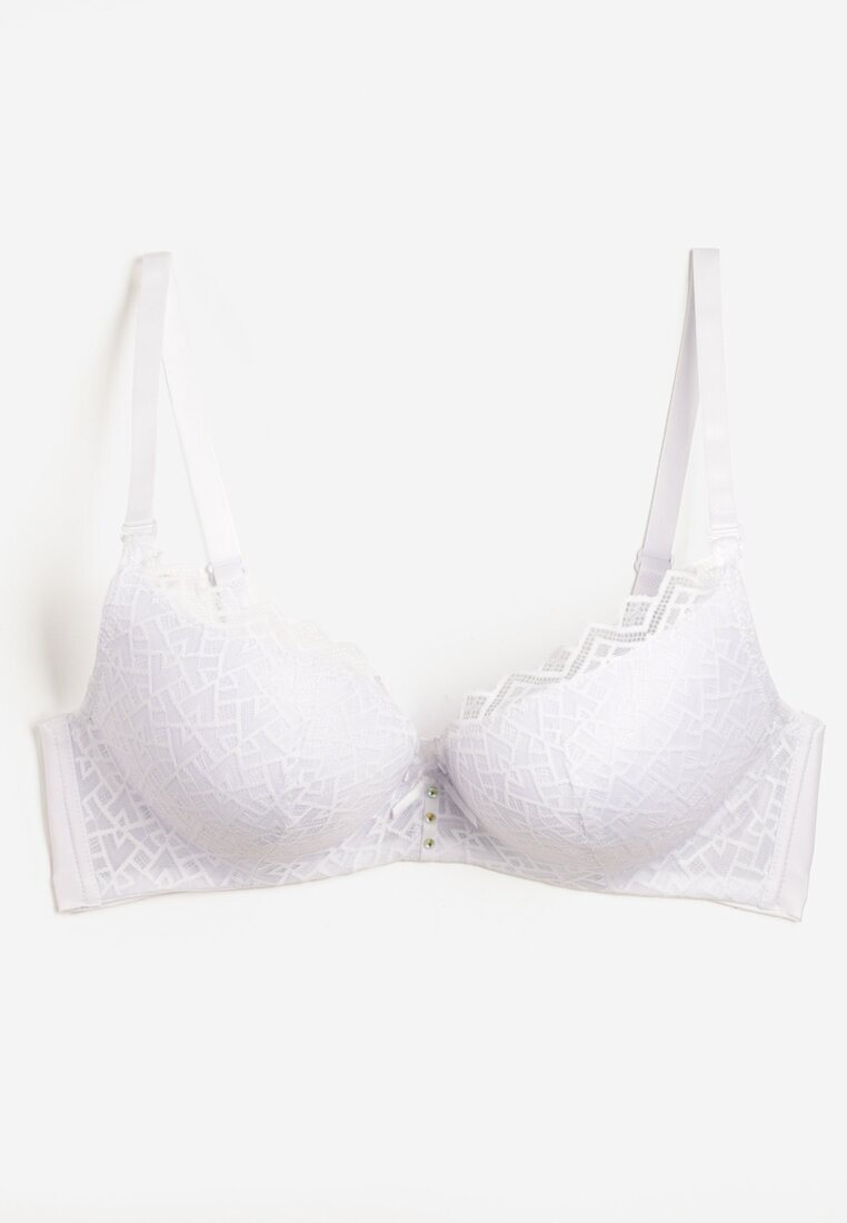  Sutien Alb Din Dantelă cu Efect Push-Up Dimettra