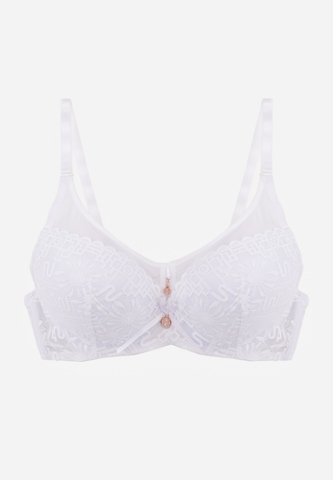  Sutien Alb Full Cup Decorat Cu Dantelă Raviera