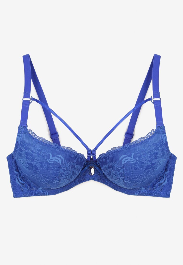  Sutien Albastru Full Cup cu Dantelă Tinallore