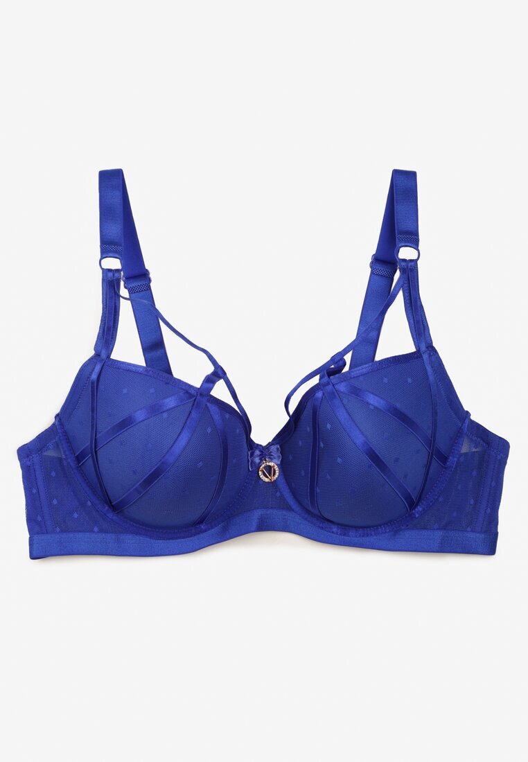  Sutien albastru întărit cu bretele decorative Idiaria