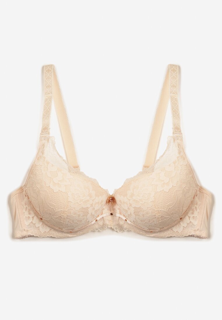  Sutien Bej cu Dantelă și Funcție Push Up Wifia