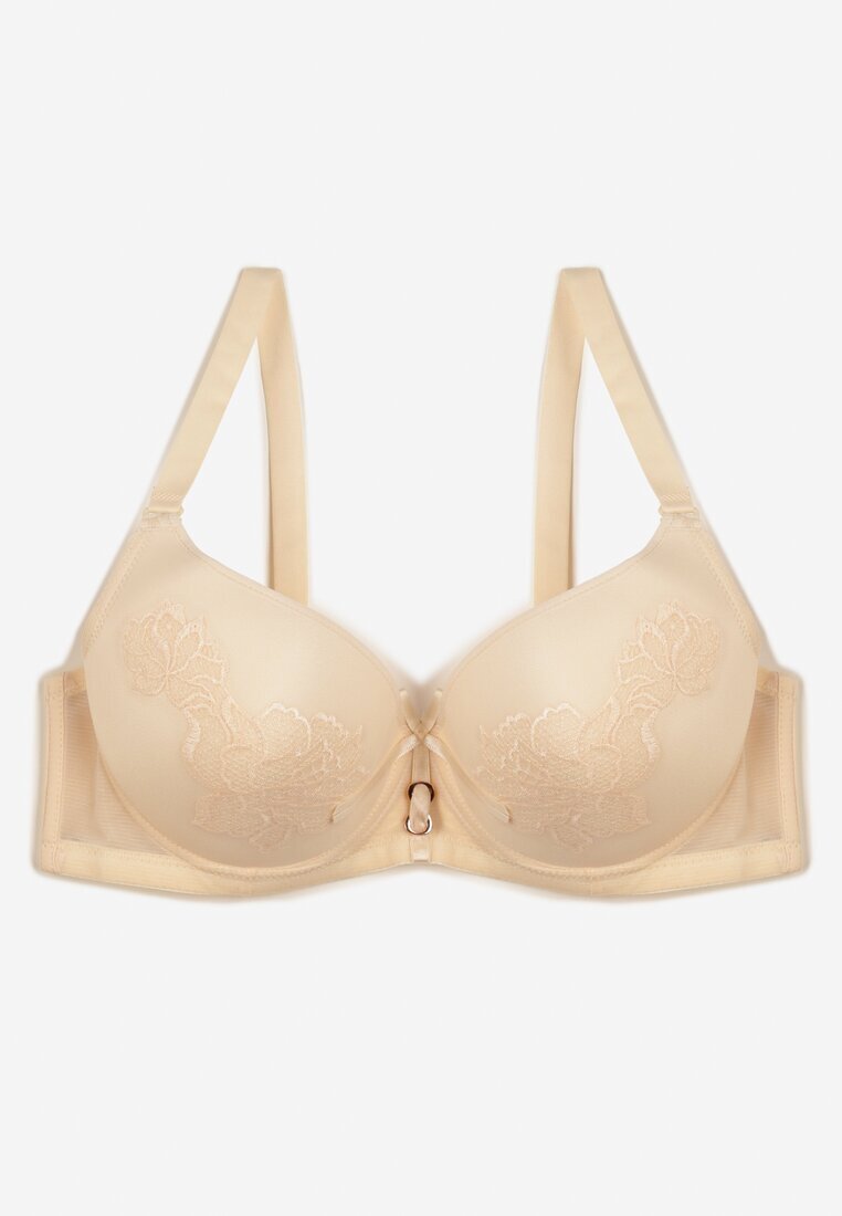  Sutien Bej Decorat cu Dantelă Full Cup Pasecia