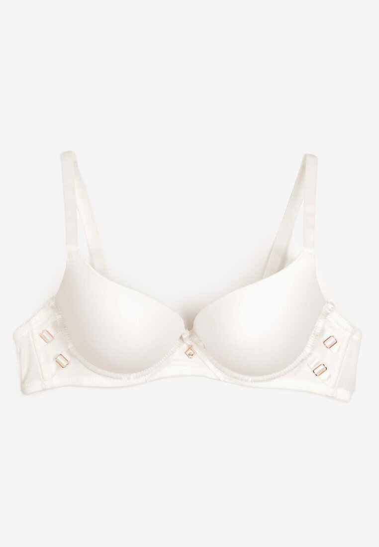  Sutien Bej deschis Cupă B Push-Up cu bretele reglabile decorat cu aplicație Alerisia