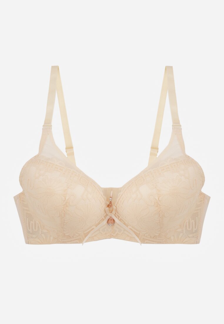  Sutien Bej Full Cup Decorat cu Dantelă Raviera