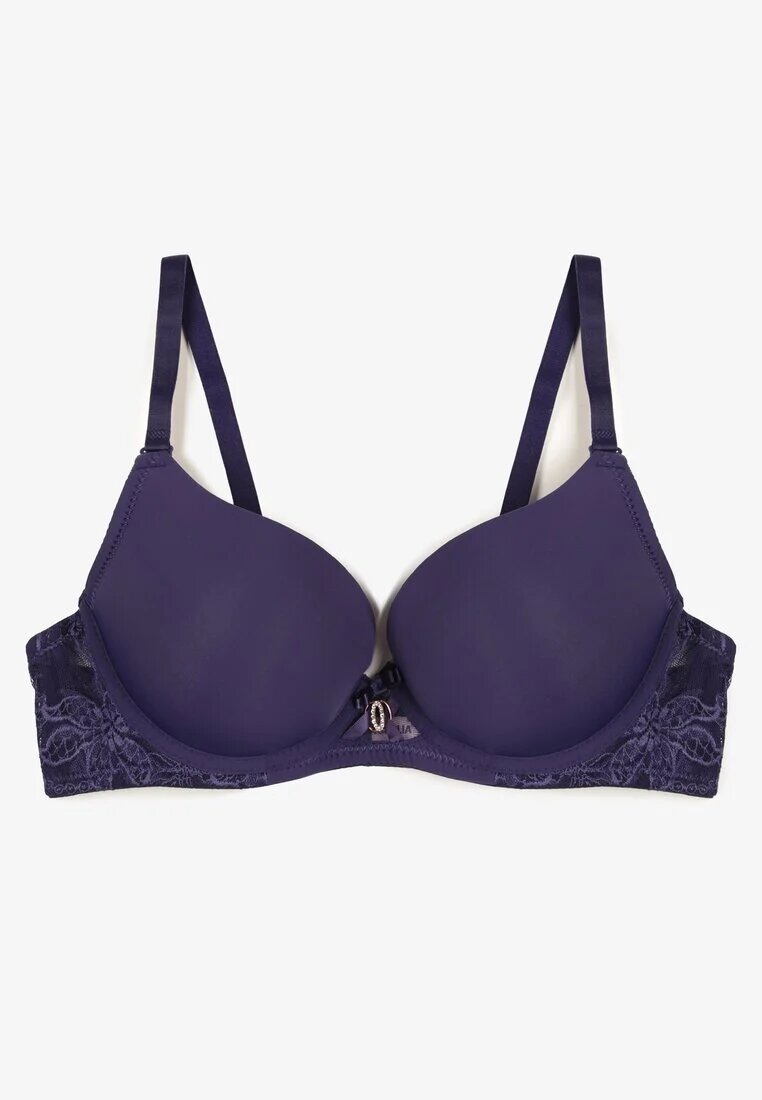  Sutien Bleu Marin cu Efect Push-up și Dantelă Decorativă Emithria