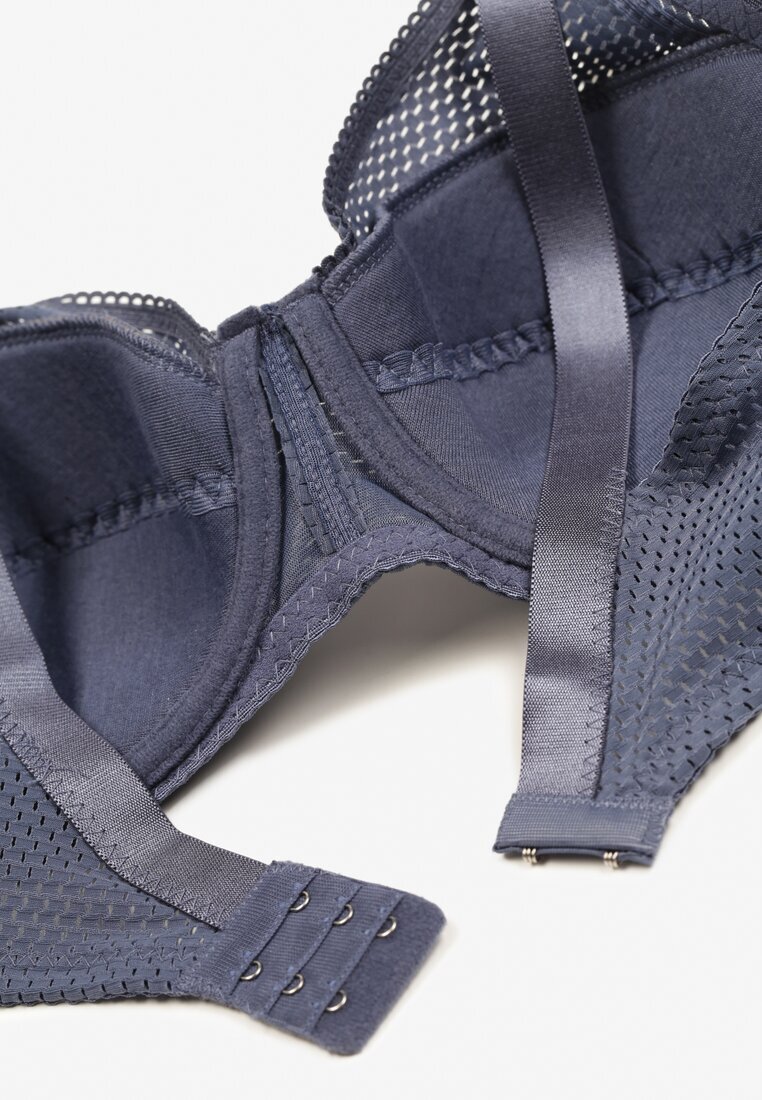  Sutien Bleumarin Decorat cu Perforații cu Croială Full Cup Erreviana