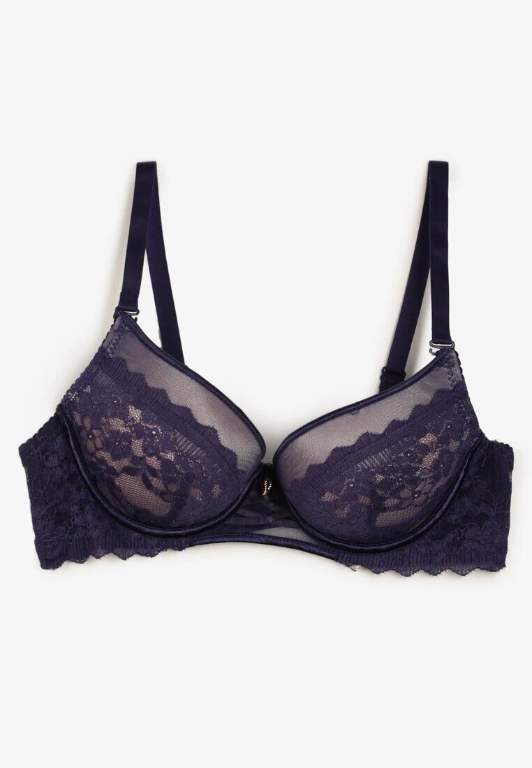  Sutien Bleumarin Push-Up cu Dantelă Subtilă Alenmdra