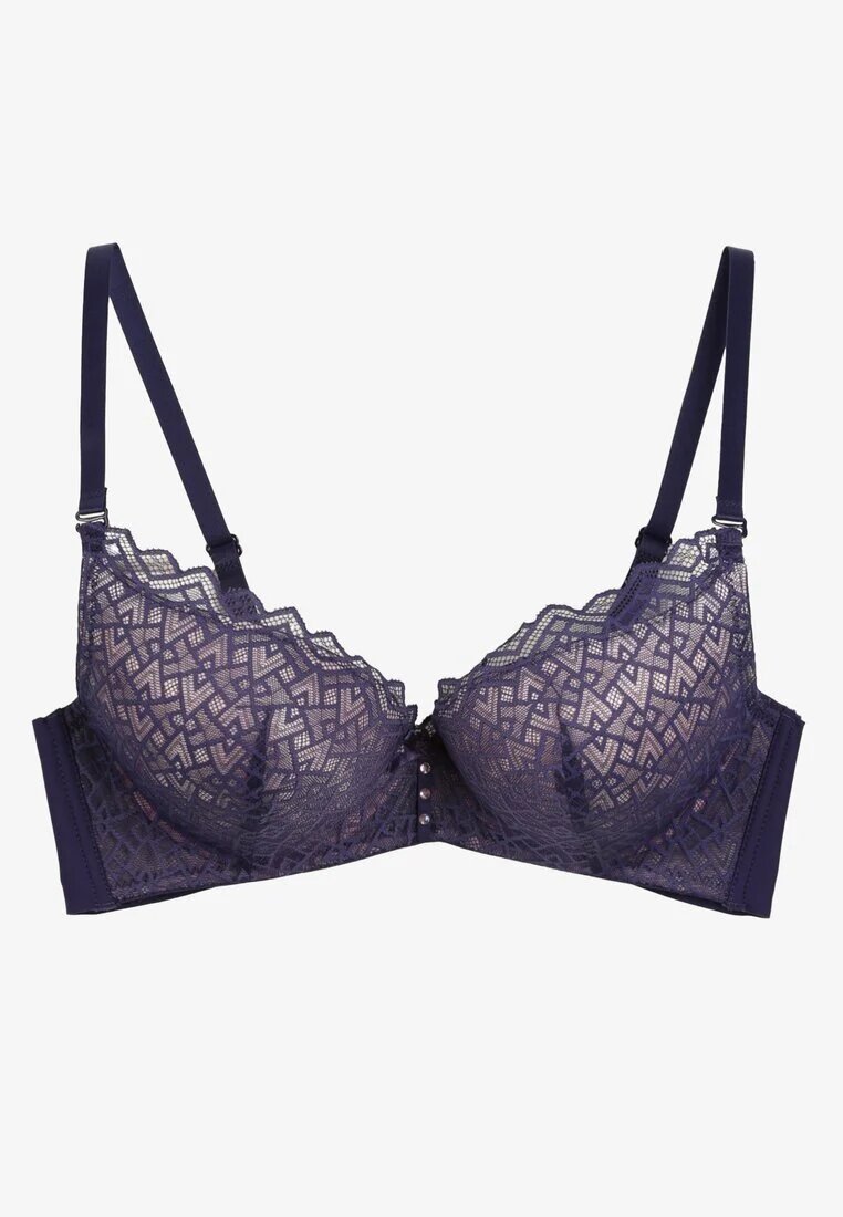  Sutien Bleumarin-Roz din dantelă cu efect push-up Dimettra