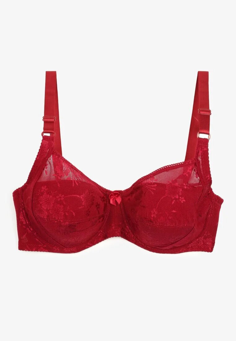  Sutien Bordeaux din Dantelă Full Cup cu Bretele Reglabile Dimela