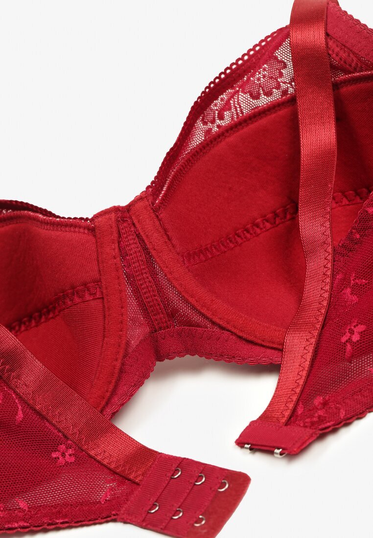 Sutien Bordeaux din Dantelă Full Cup cu Bretele Reglabile Dimela
