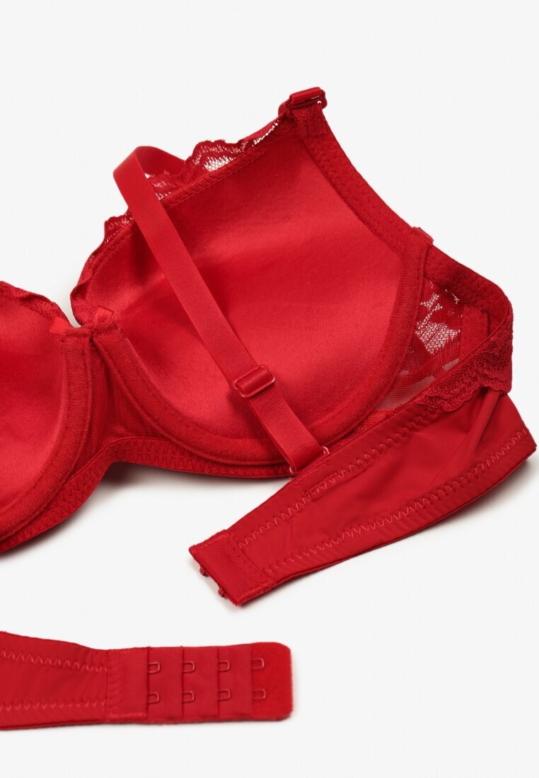  Sutien de dantelă Roșu cu push-up Neladrith
