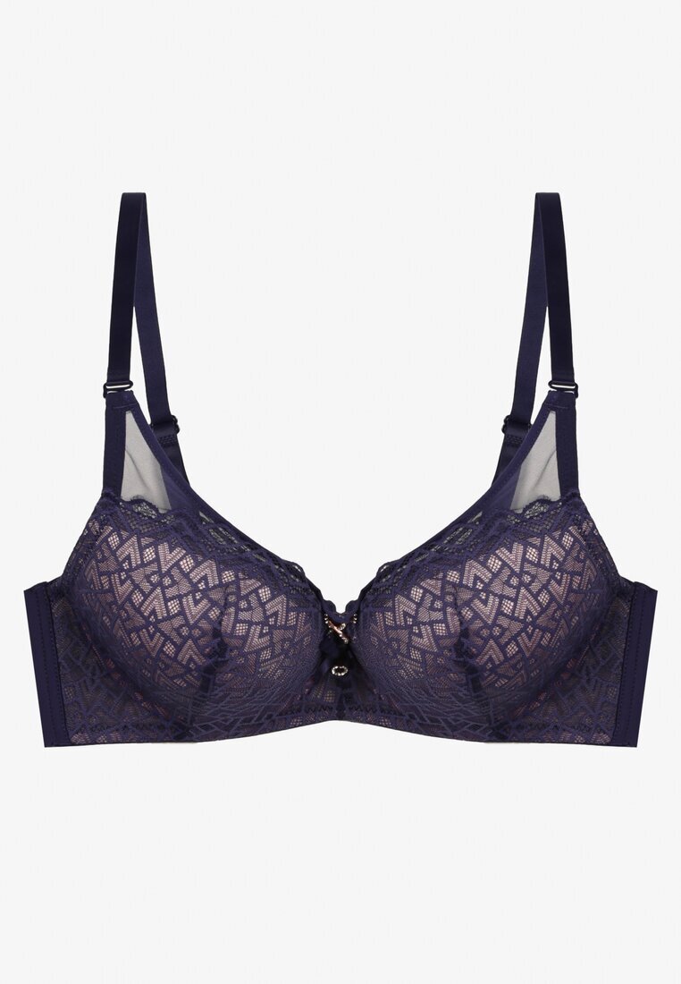  Sutien din dantelă Bleumarin-roz Push-up Evantia