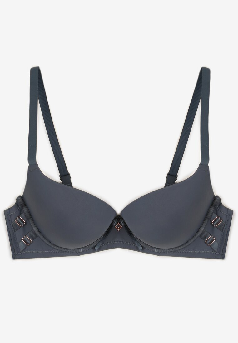  Sutien Granat Cupe B Push-Up cu Bretele Reglabile Decorat cu Aplicație Alerisia