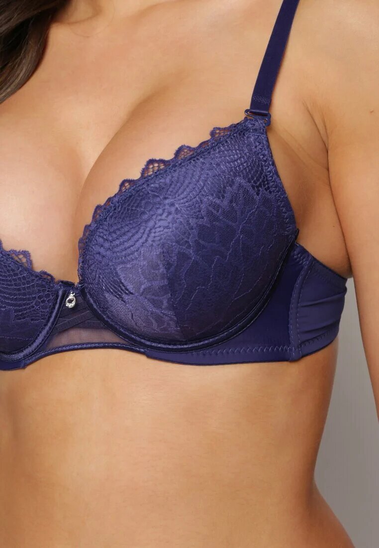  Sutien Mov Push-up cu Dantelă Decorativă și Pandantiv Gialine