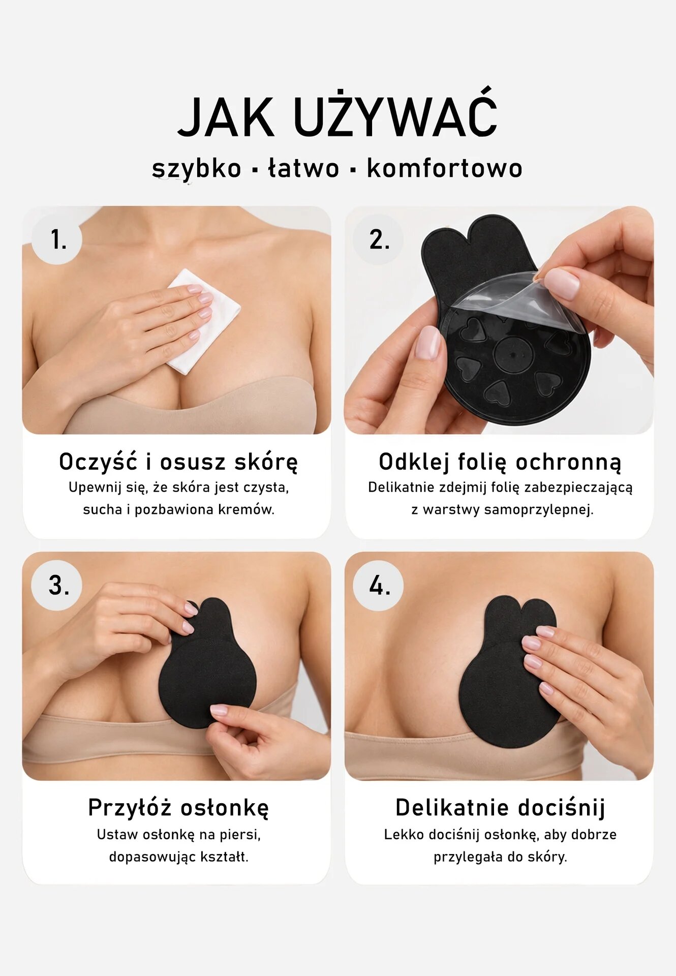  Sutien Negru 2 Pernuțe Adezive Femke