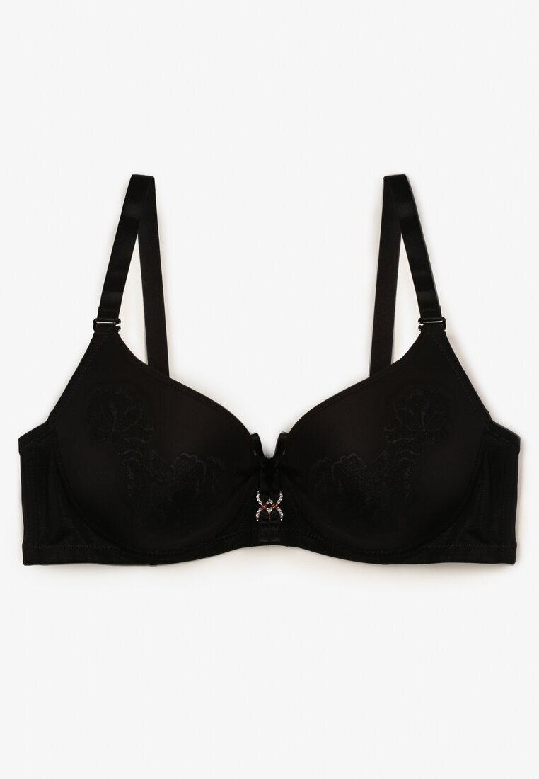  Sutien Negru Decorat Cu Dantelă Full Cup Pasecia
