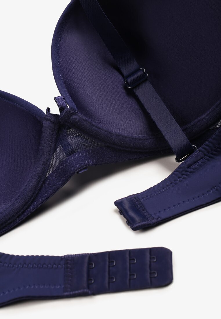  Sutien Push-up Bleumarin și Roz Decorat Cu model floral și o fundiță Amaril