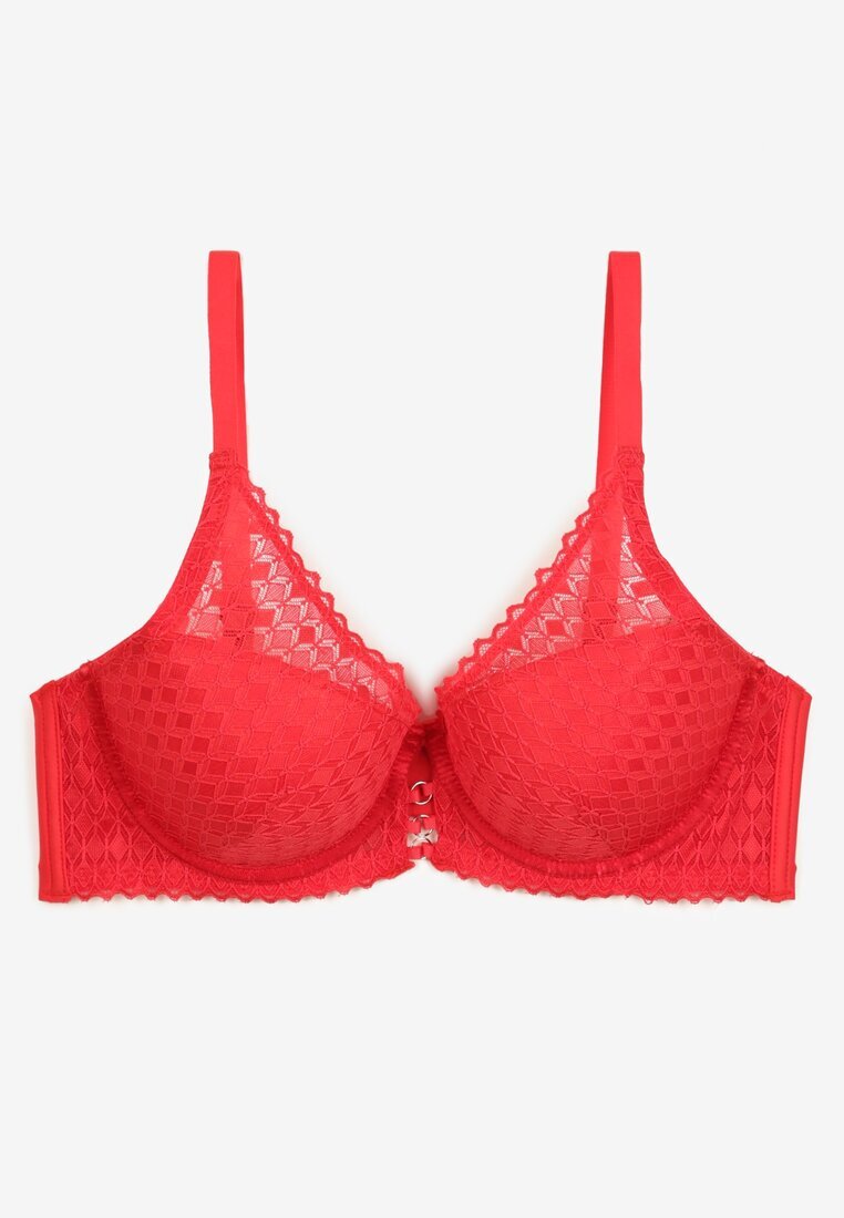  Sutien Roșu din Dantelă cu Efect Push-Up Garnena