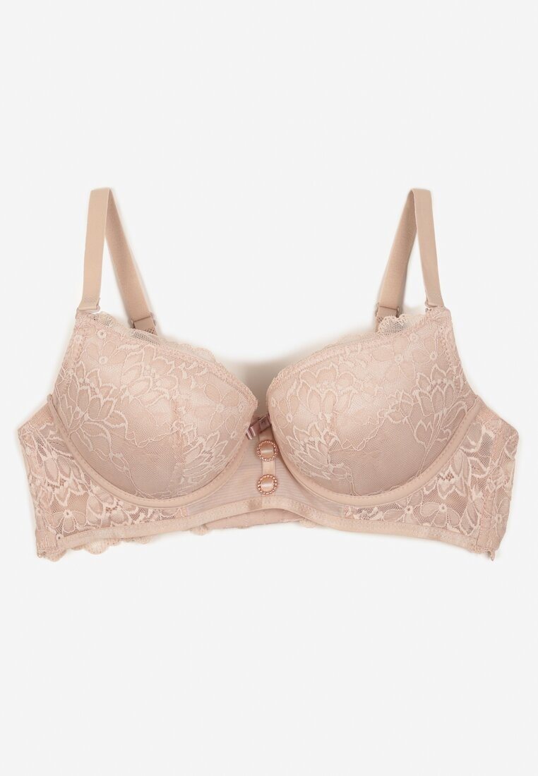  Sutien Roz deschis Push-up Decorat cu dantelă Temirenna