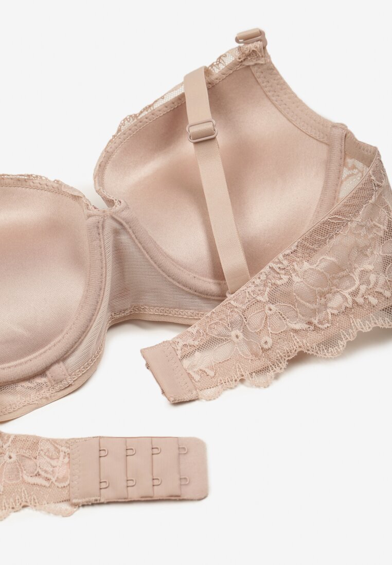  Sutien Roz deschis Push-up Decorat cu dantelă Temirenna