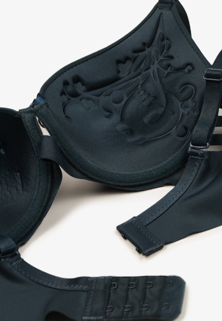  Sutien Verde închis Decorat cu Decupaje cu efect Push-Up Violetsun